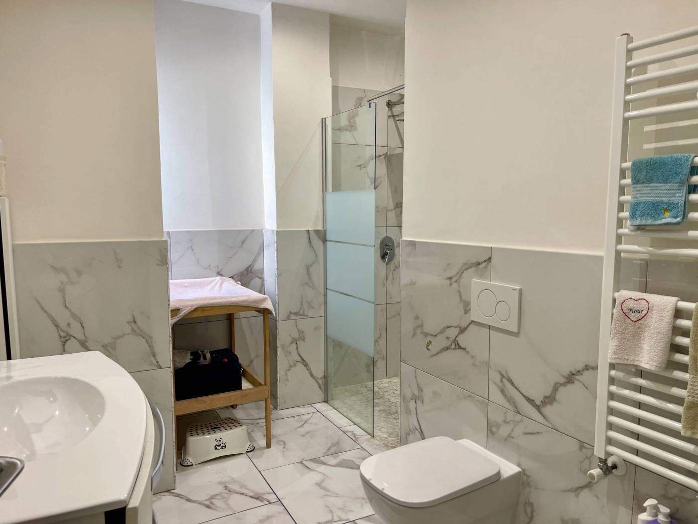 Appartamento ristrutturato con terrazza in Via di Boccea — Bagno e lavanderia 4